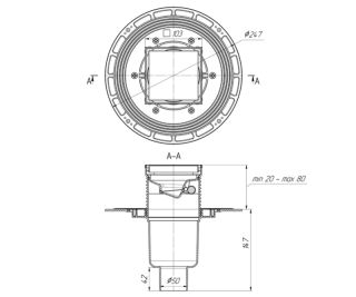 Душевой трап Bronze de Luxe 21986-5902, бронза